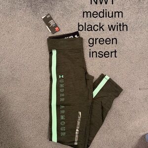 Under Armour Black Leggings with Lime Accent